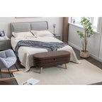 Panca contenitore per camera da letto con gambe in legno