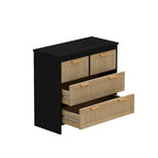Cassettiera a 4 cassetti in rattan naturale con gambe in legno – 80 L x 40 P x 80 H cm