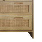 Cassettiera a 4 cassetti in rattan naturale con gambe in legno – 80 L x 40 P x 80 H cm