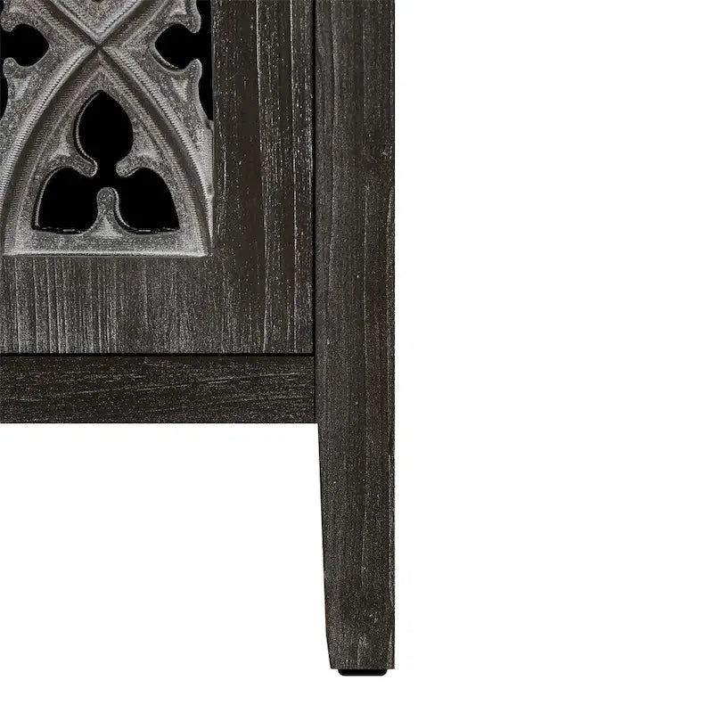 Credenza antica a quattro ante con traforo, stile Country americano