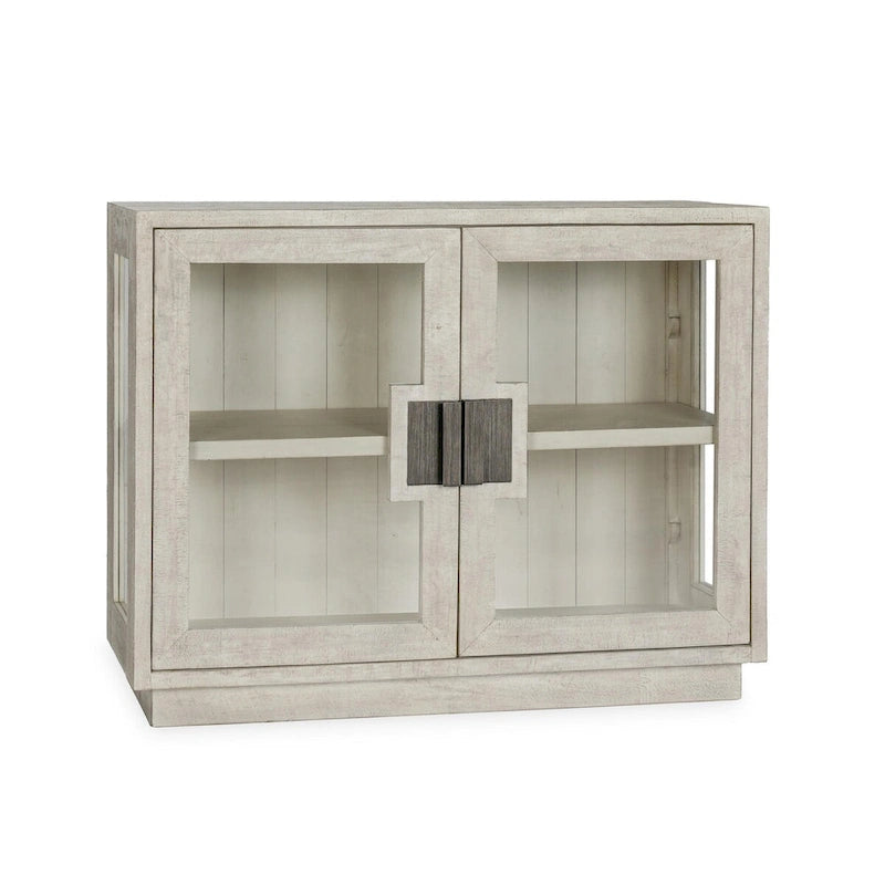Larson Mobile in vetro e legno di rovere a due ante