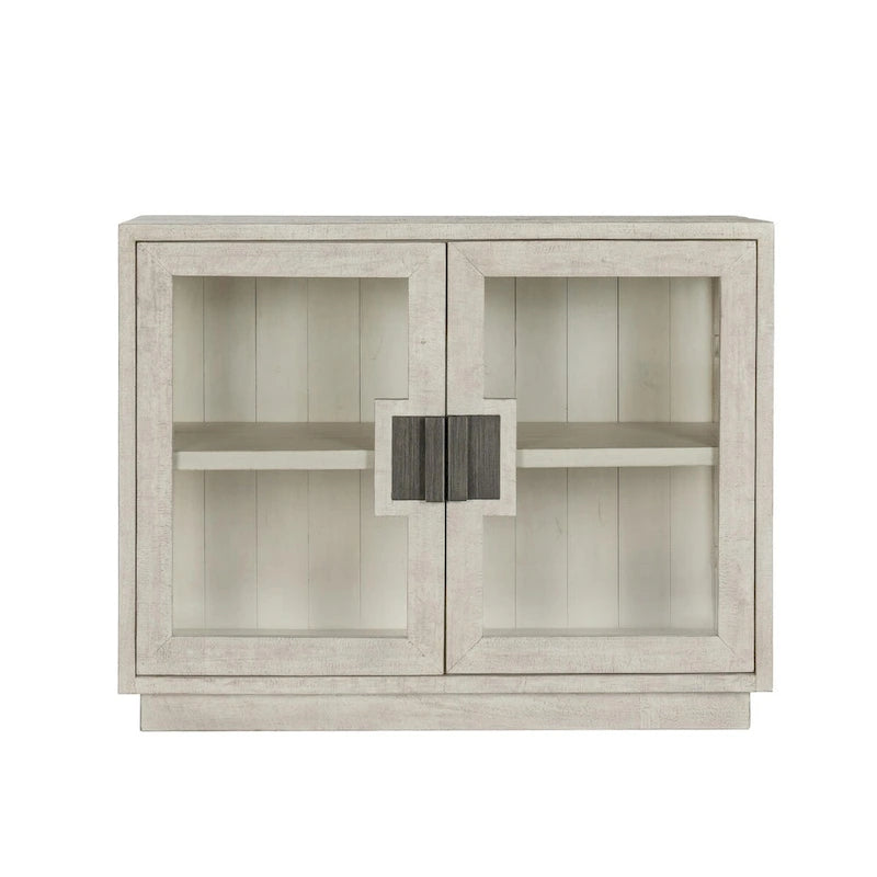 Larson Mobile in vetro e legno di rovere a due ante