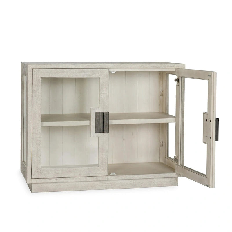 Larson Mobile in vetro e legno di rovere a due ante