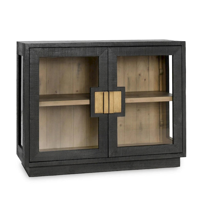 Larson Mobile in vetro e legno di rovere a due ante