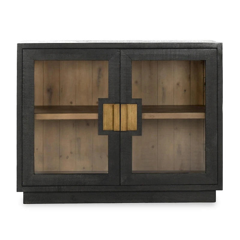 Larson Mobile in vetro e legno di rovere a due ante