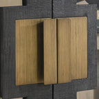 Larson Mobile in vetro e legno di rovere a due ante