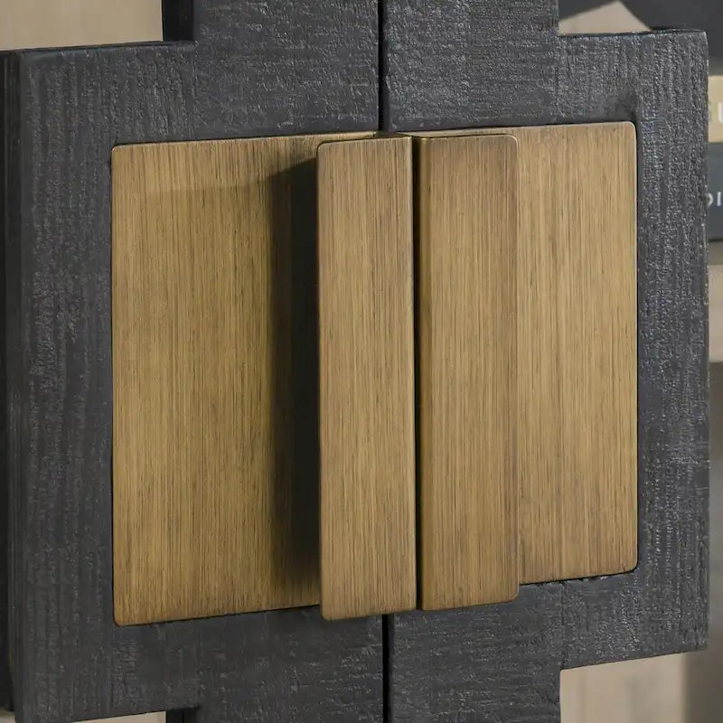 Larson Mobile in vetro e legno di rovere a due ante