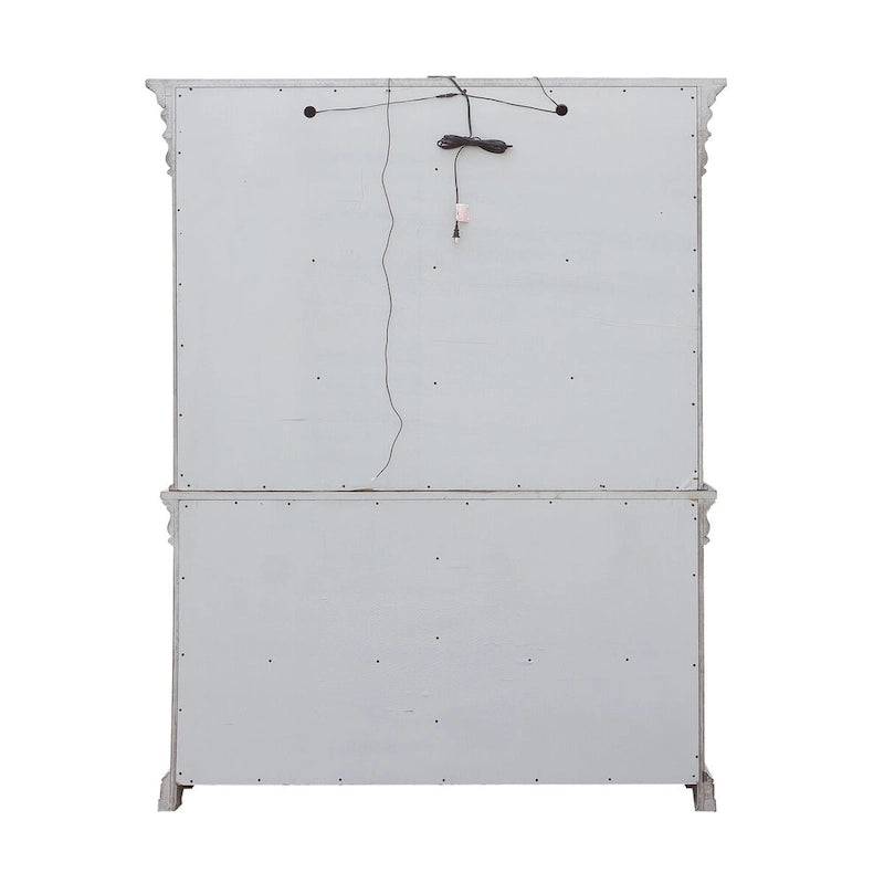Credenza e Vetrina da Fattoria con 2 Cassetti, 4 Ante e Ripiani Regolabili – Rovere Grigio