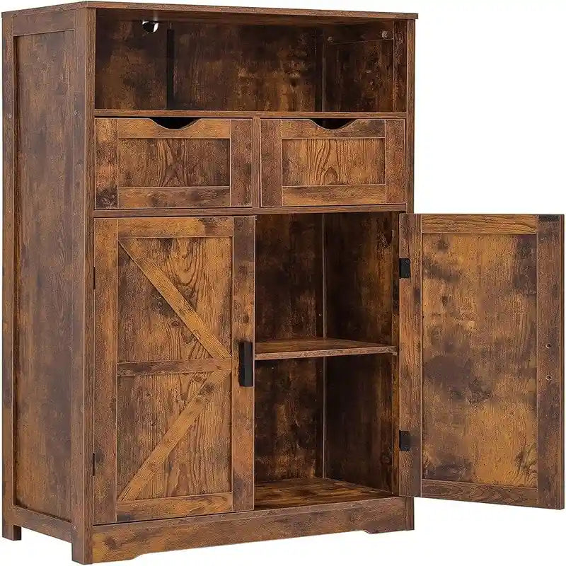 Mobiletto a terra con 2 ante e 2 cassetti - 28,9P x 59,9L x 108,4H cm