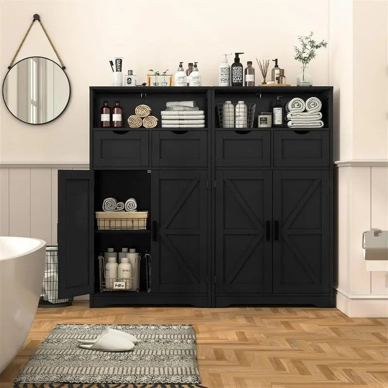 Mobiletto a terra con 2 ante e 2 cassetti - 28,9P x 59,9L x 108,4H cm