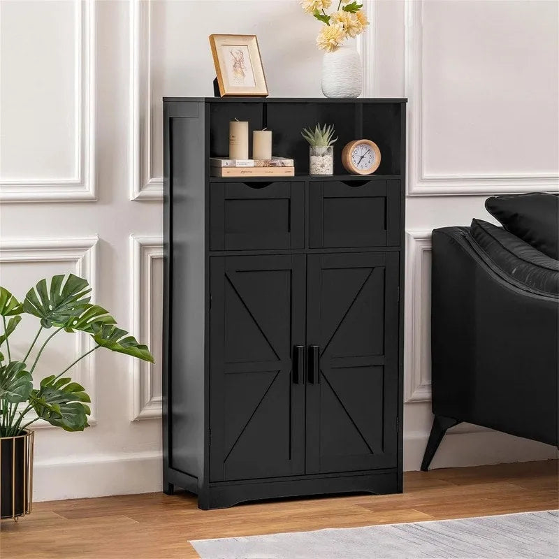 Mobiletto a terra con 2 ante e 2 cassetti - 28,9P x 59,9L x 108,4H cm
