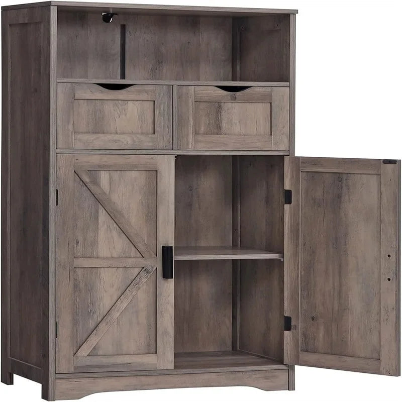 Mobiletto a terra con 2 ante e 2 cassetti - 28,9P x 59,9L x 108,4H cm