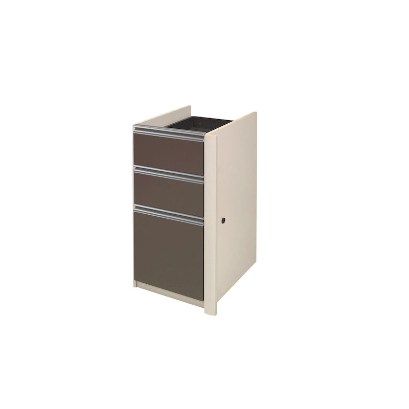 Cassettiera per ufficio 16W a 3 cassetti con cassetto portadocumenti, serratura e guide a cuscinetti a sfera