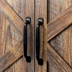 Credenza a 4 ante e 4 ripiani aperti, mobiletto indipendente per ingresso, ufficio, camera da letto