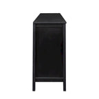 Credenza a 4 ante e 4 ripiani aperti, mobiletto indipendente per ingresso, ufficio, camera da letto