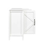 Credenza a 4 ante e 4 ripiani aperti, mobiletto indipendente per ingresso, ufficio, camera da letto