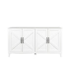 Credenza a 4 ante e 4 ripiani aperti, mobiletto indipendente per ingresso, ufficio, camera da letto
