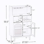 Credenza portavino moderna con scaffale rimovibile e portabicchieri, e vetrinetta a 2 ante per soggiorno, sala da pranzo