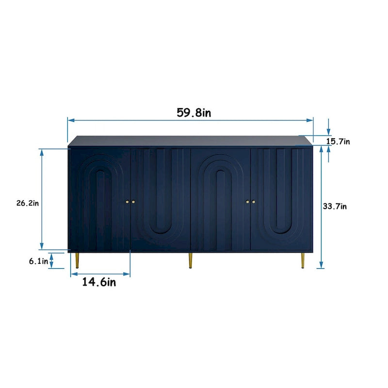 Credenza/Mobile Buffet in legno a 4 ante da 59,8W - N/D